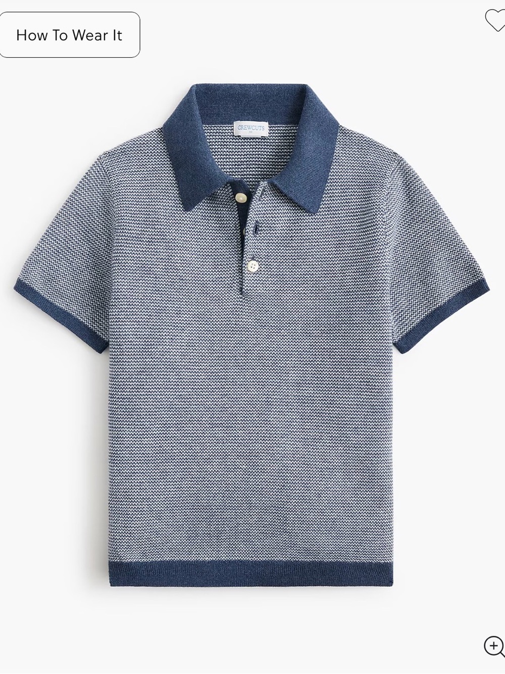 Crewcuts Boys Short Sleeve Knit Polo Shirt - Navy/Light Blue